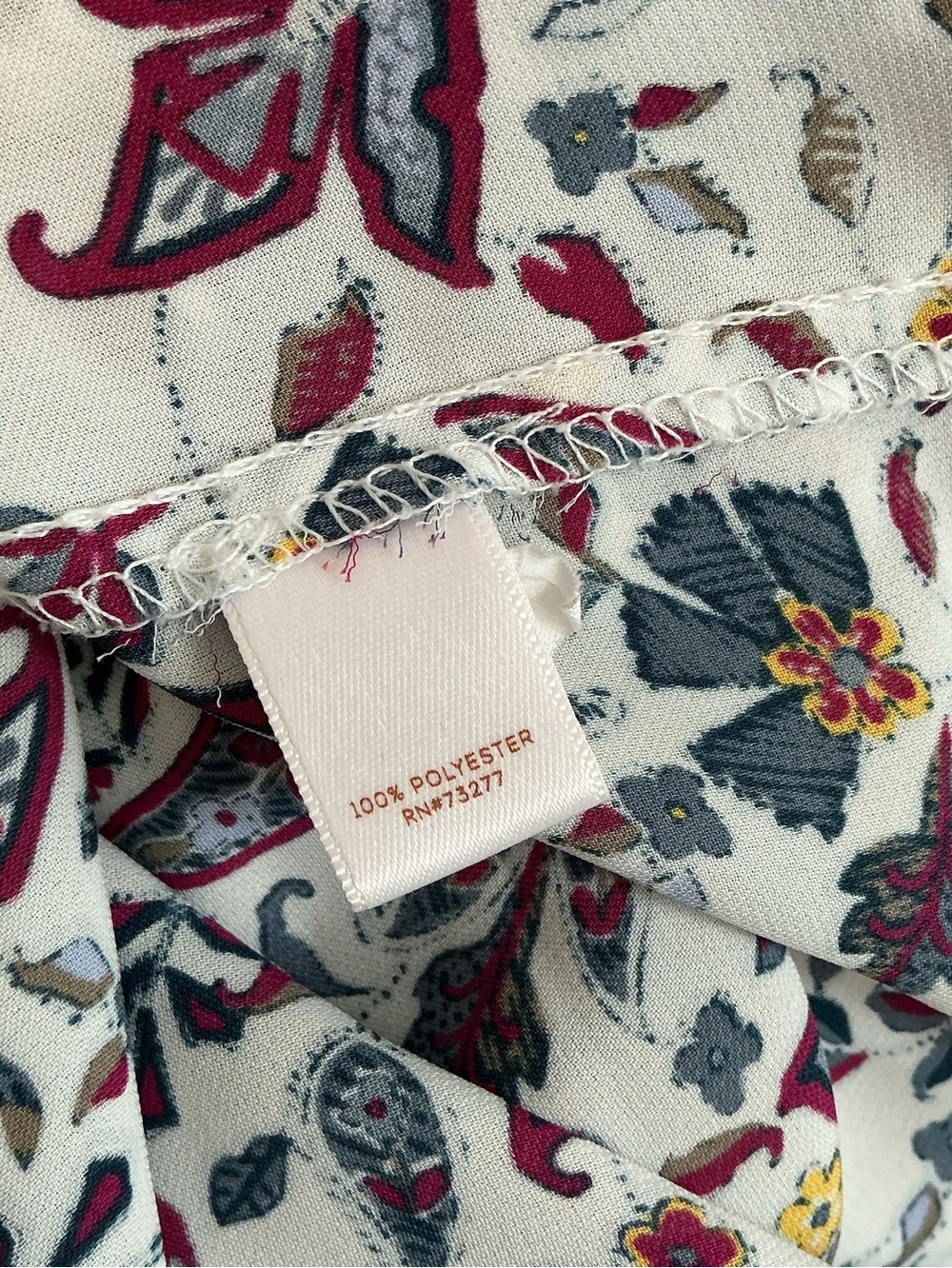 LC Lauren Conrad | White Floral Back Tie Blouse size Medium - Picture 7 of 10